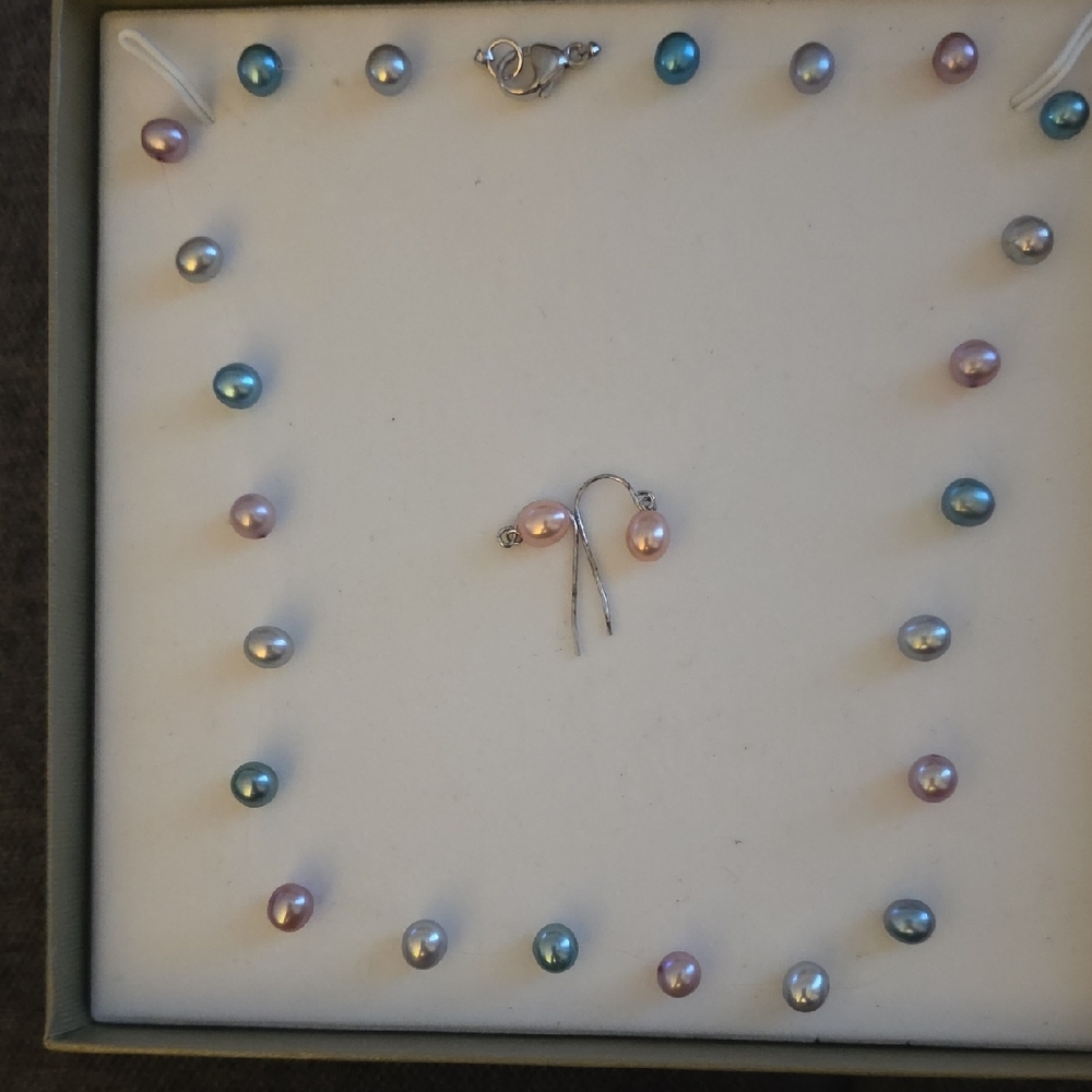 Honora Multicolor Pearl Necklace and Earrings
